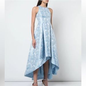 Aiden Mattox dresss high low silver/blue